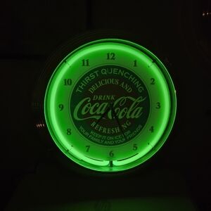 2011 Neon Coca Cola Clock. Delicious And Refreshing Logo Works. Check Pics.
